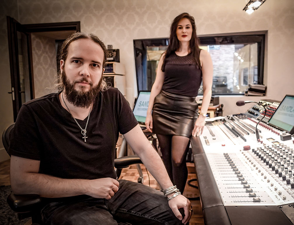Producer & co-writer Joost van den Broek and Dianne van Giersbergen at Sandlane Recording Facilities.